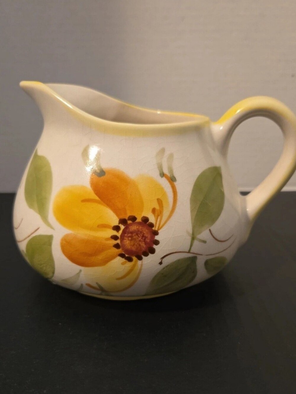 Vintage Hand Painted Ceramic Pitcher, Vase, Decor, Cottagecore